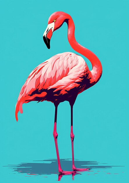 Flamant rose fluo brillant