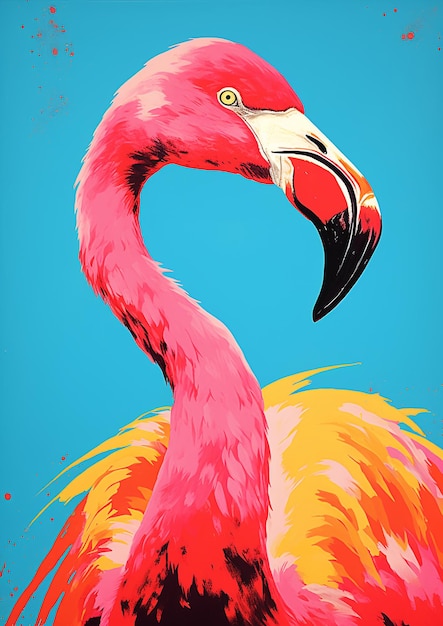 Flamant rose fluo brillant