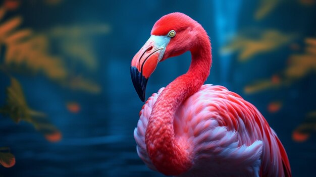 Photo flamingue américain dans l'eau