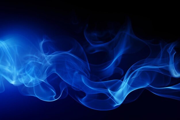 une flamme bleue avec un fond bleu et le mot fumée