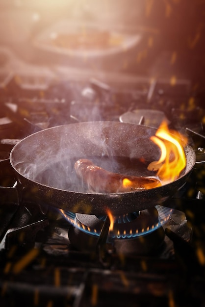 Flamme dans la casserole