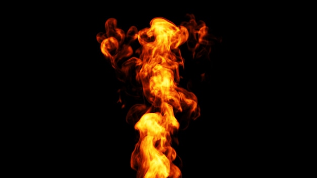 Flamme de feu dynamique. 3d.