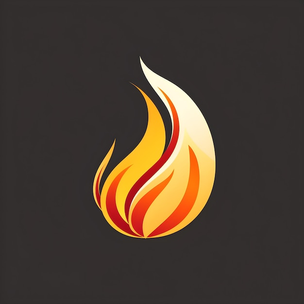 La flamme de feu est un logo simple et coloré.