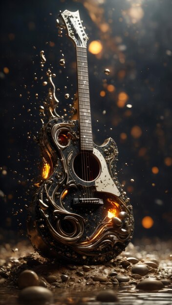 flamme d'une guitare acoustique