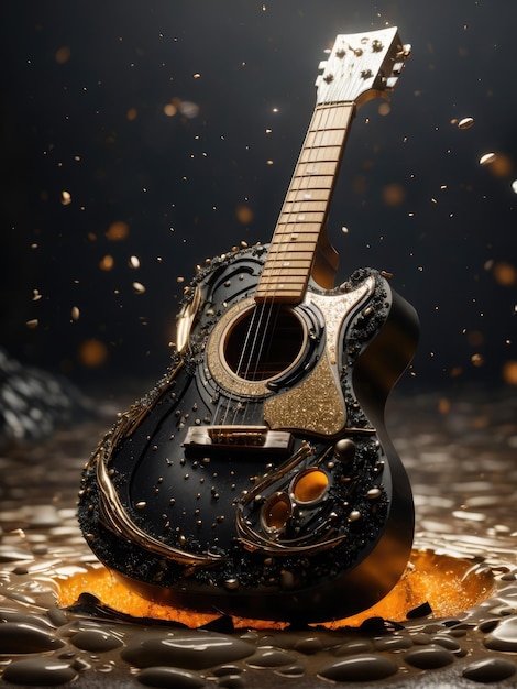 flamme d'une guitare acoustique