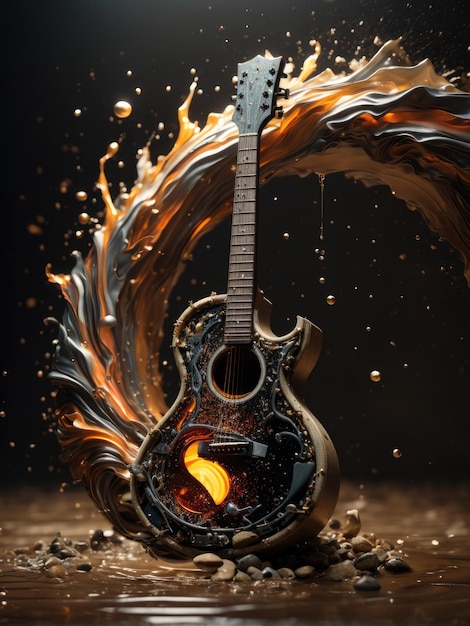 flamme d'une guitare acoustique