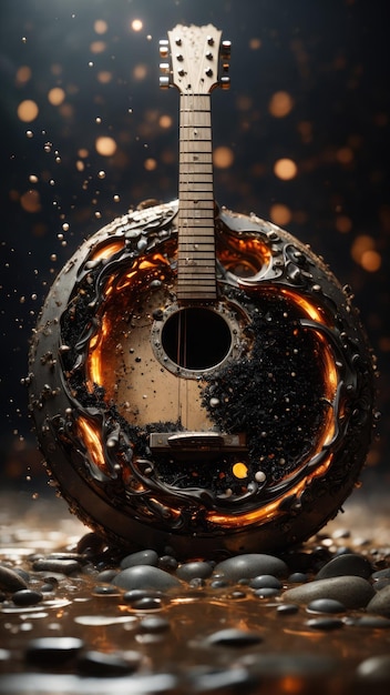 flamme d'une guitare acoustique