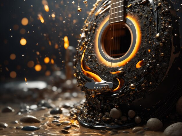 flamme d'une guitare acoustique