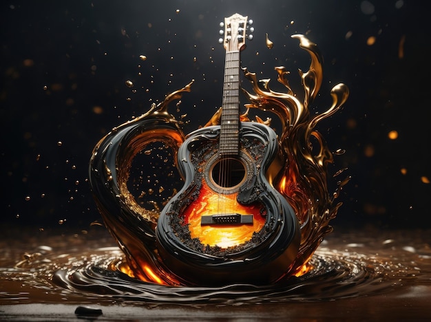 flamme d'une guitare acoustique