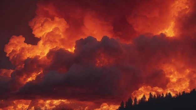 Des flammes de feu chaudes ou des nuages rouges comme design de fond minimaliste