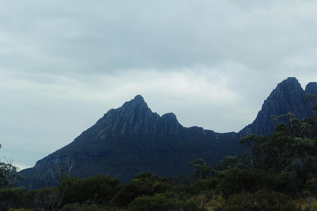 Le flanc rocheux et accidenté de la montagne