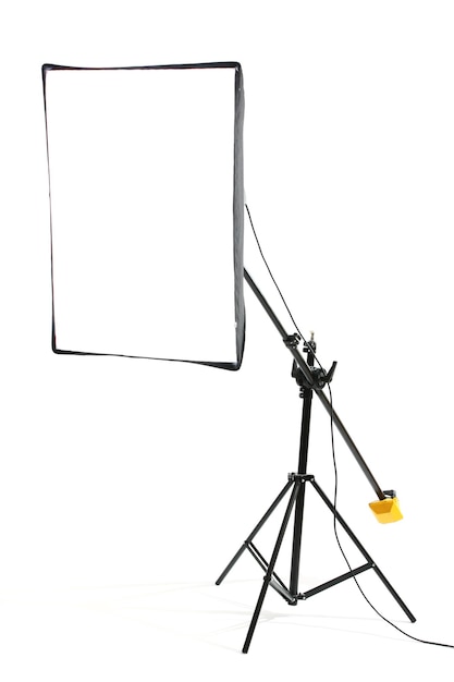 Flash de studio sur fond blanc