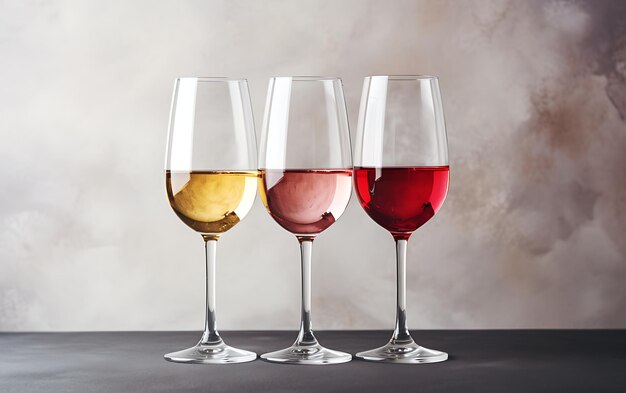 Flatlay de rose rouge et de vin blanc dans des verres
