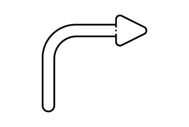 Flèche droite ligne icône noir site symbole minimaliste contour signe