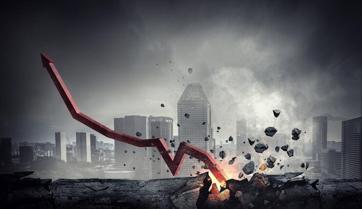 Photo flèche du concept de croissance. technique mixte