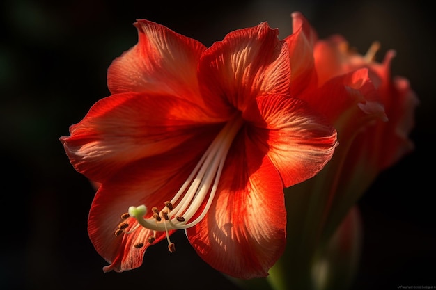 Photo la fleur d'amaryllis majestueuse stylisation artistique