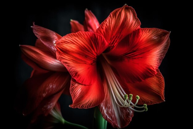 Photo la fleur d'amaryllis majestueuse stylisation artistique