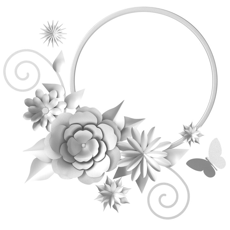 Une fleur d'argent en 3D Une fleur en 3D