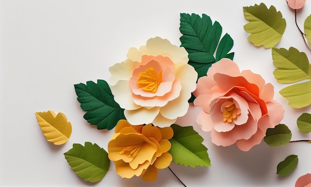 Fleur de bégonia en papier craft Generative AI