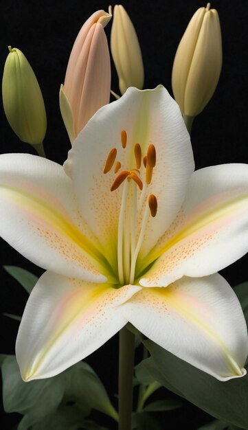 Une fleur blanche aux étamines jaunes