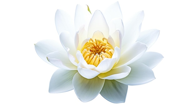 Une fleur blanche avec un centre jaune sur une image ai générative de fond blanc