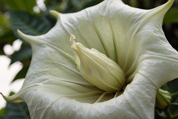 Photo une fleur blanche avec un centre jaune qui dit 