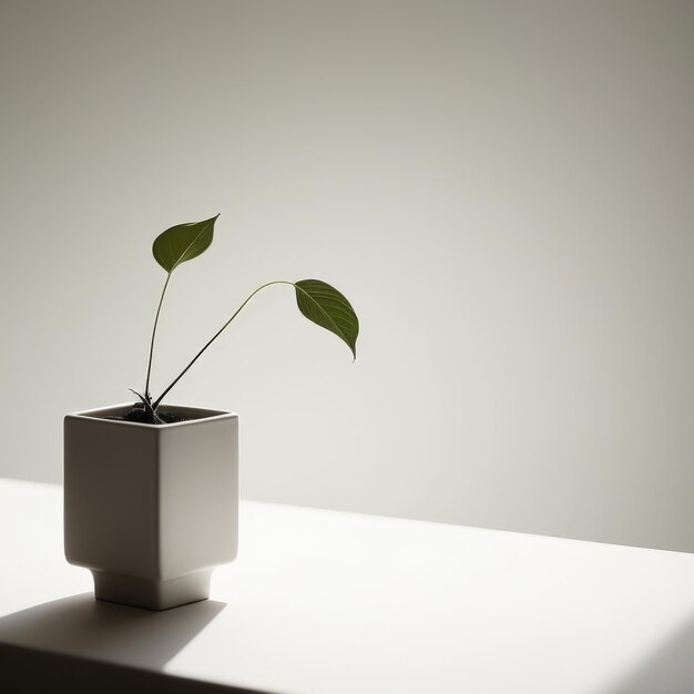 fleur blanche dans un pot blanc sur un fond gris fleur blanque dans un pot blanche sur un fond gris