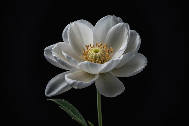 Une fleur blanche élégante sur un fond noir