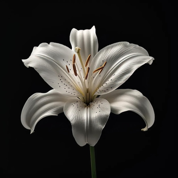 Une fleur blanche sur un fond noir