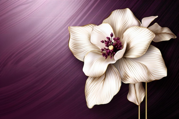 Fleur blanche sur fond violet foncé Placez votre texte