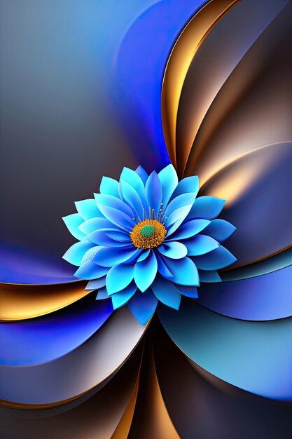 fleur bleue abstraite