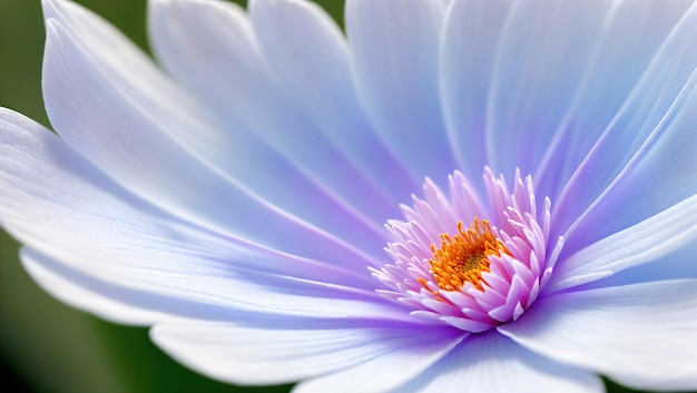 Une fleur bleue avec un centre jaune