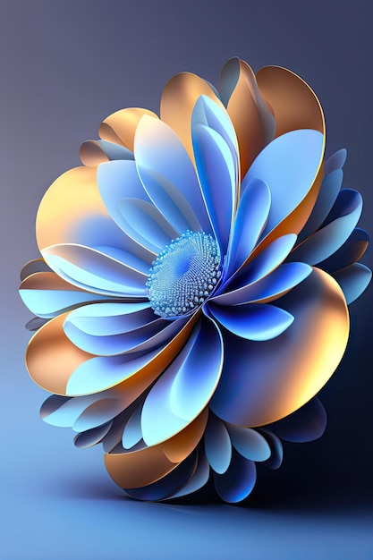 Fleur bleue douce abstraite