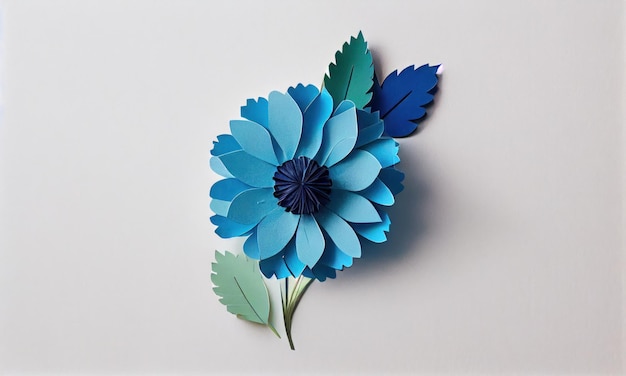 Fleur de bleuette faite d'artisanat en papier IA générative