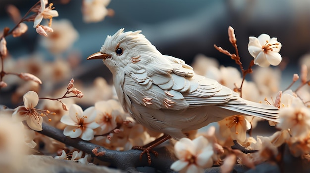 fleur de boho dans un pré par une belle journée d'hiver avec un ciel magnifique et des oiseaux qui volent