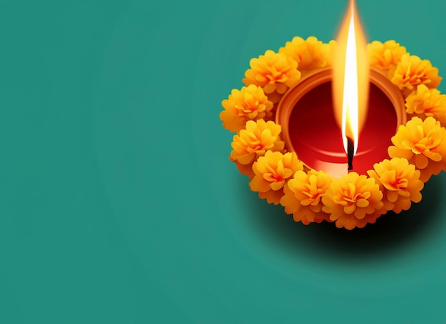 La fleur de la bougie de Diwali