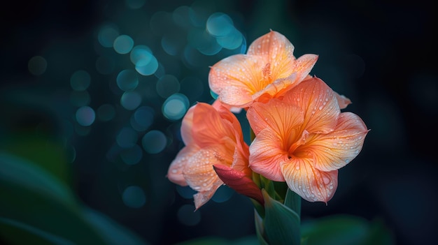 fleur de canna sur un fond flou