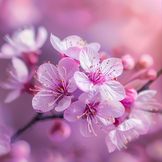 La fleur de cerise éthérée en gros plan