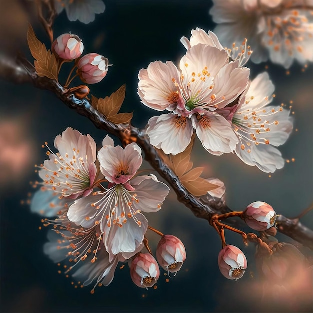 fleur de cerisier, belles fleurs de sakura, fleurs de cerisier roses