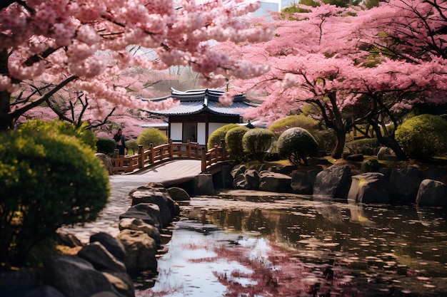 Fleur de cerisier dans le jardin de Kyoto