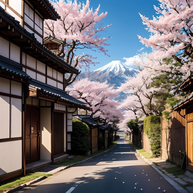 fleur de cerisier dans la rue du japon