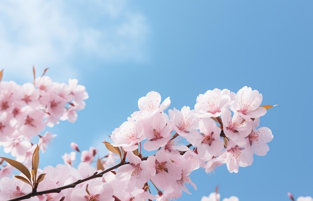 fleur de cerisier fleur de sakura sur fond de ciel bleu fond de nature