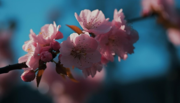Fleur de cerisier rose tendre en pleine floraison générée par l'intelligence artificielle
