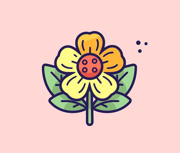 Une fleur avec une coccinelle dessus