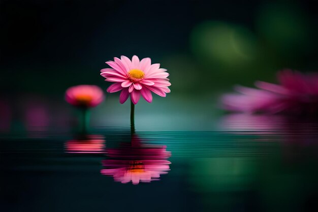 Photo fleur colorée avec une feuille verte sur