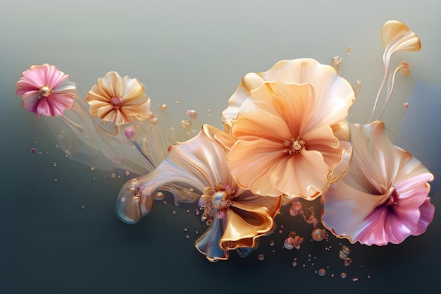 Une fleur de cristal avec un éclat étincelant créant un papier peint captivant