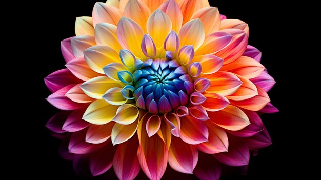 fleur de dahlia multicolore vibrante, un cadeau de la nature