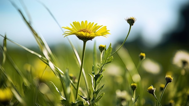 Une fleur dans un champ de fleurs