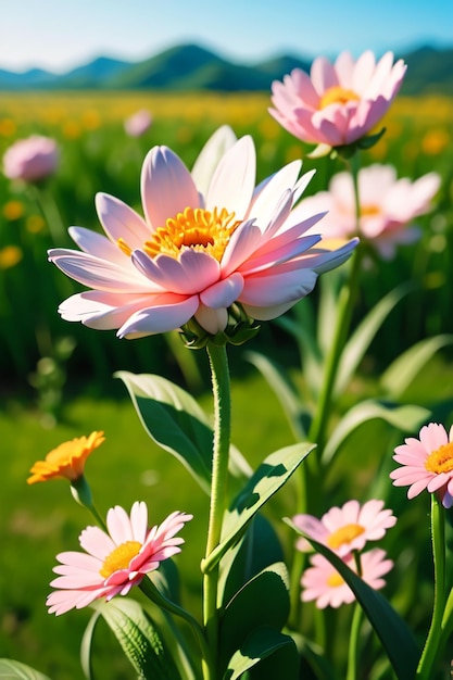 Une fleur dans un champ de fleurs