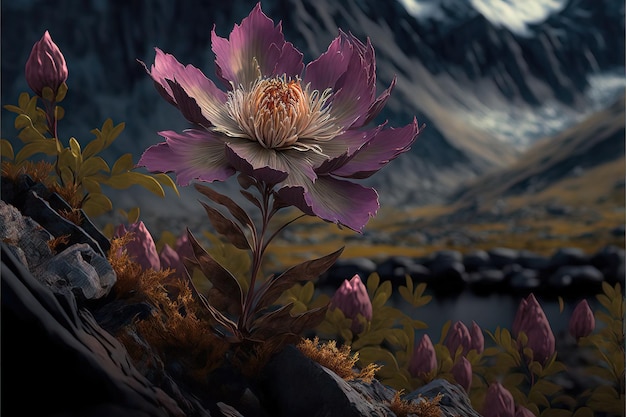 Une fleur dans les montagnes